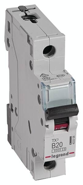 Legrand 403358 TX3 LS-Schalter B 20A 1-polig 6kA 230/400VAC 1TE
