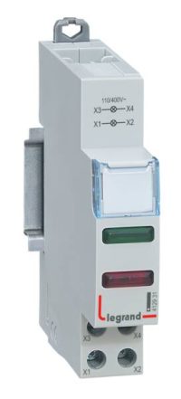 Bild vom Produkt: Legrand 412931 CX3 Meldeleuchte LED 2-fach grün-rot 110/400VAC 1TE