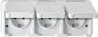 Merten SCHUKO-Dreifach-Steckdose lichtgrau MEG2390-8029