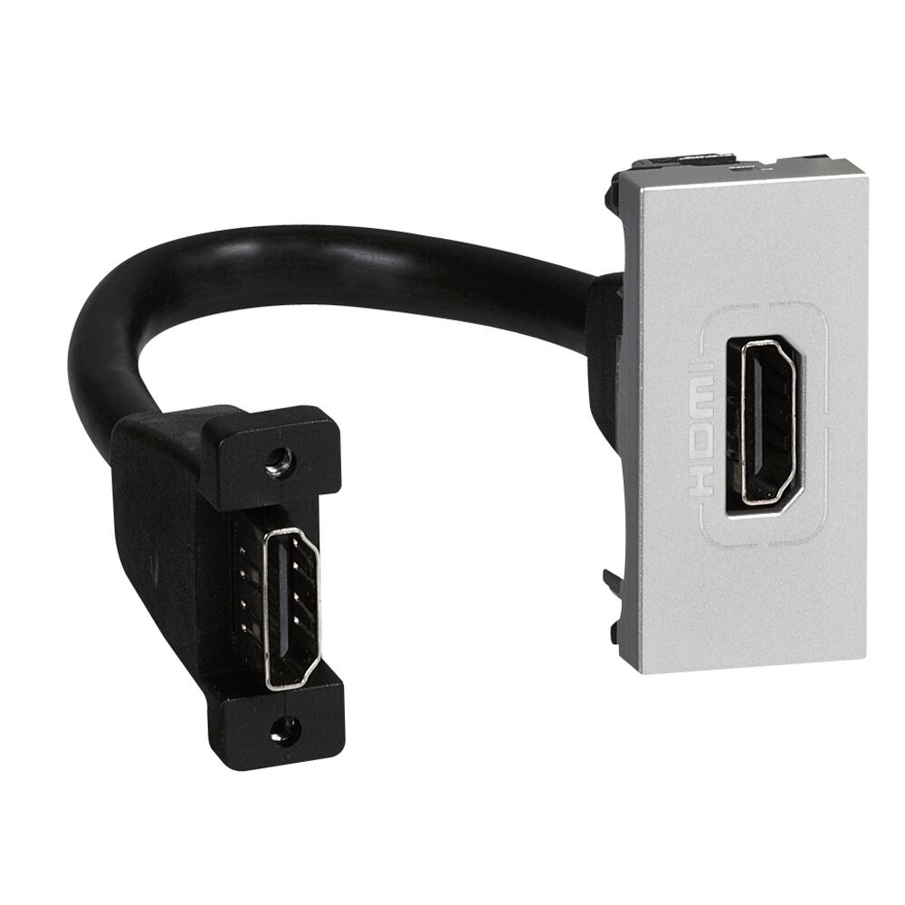Legrand Legrand 079378 HDMI 2.0 Anschlusseinheit vorverdr. 1m mit Kabel Mosaic Aluminium