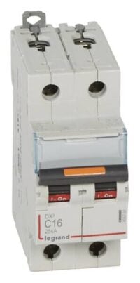 Legrand 409768 DX3 LS-Schalter C 16A 2-polig 25kA 400VAC 2TE