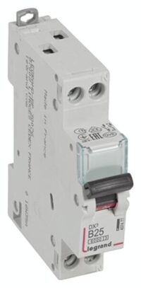 Legrand 407477 DX3 LS-Schalter B 25A 1-polig+N 6kA 230VAC 1TE