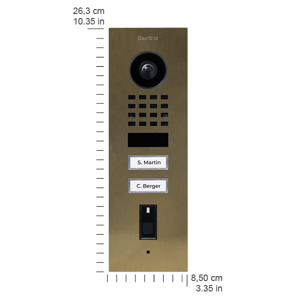 DoorBird D1102FV Fingerprint 50 Unterputz IP Video Türsprechanlage – Echtes Messing