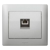 Legrand 771395 Abdeckung VDI 30° flach TAE Beschriftung träger Galea soft Aluminium