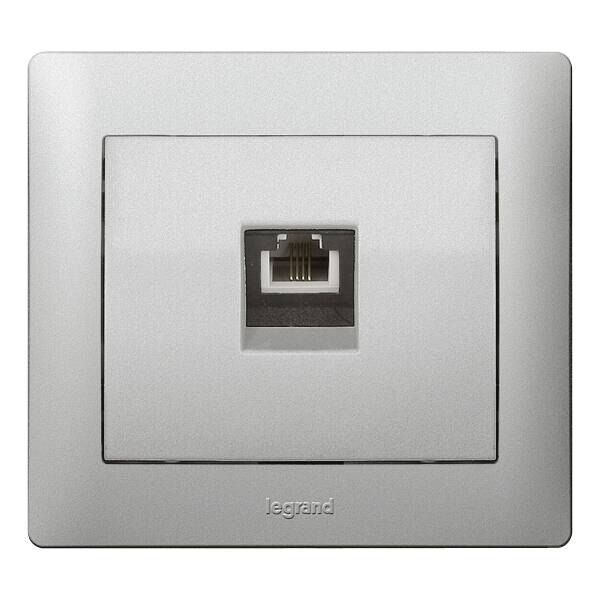Legrand Legrand 771395 Abdeckung VDI 30° flach TAE Beschriftung träger Galea soft Aluminium