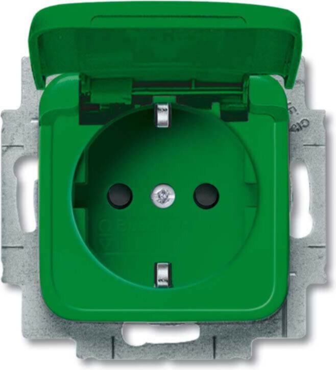 Busch-Jaeger Busch-Jaeger SCHUKO Steckdosen-Einsatz grün RAL6032 20 EUKB-13-212-101