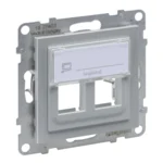 Legrand 765702 SEANO 2-fach Adapter für Key-Stone Datendosen Al lackiert