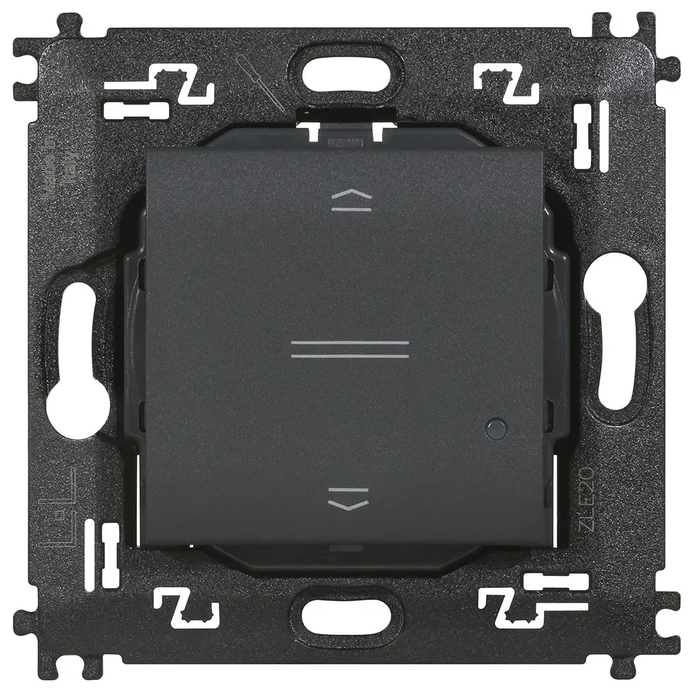 Legrand Bticino L4027CW Drahtloser Wandsender Rollladen LivingLight with Netatmo Anthrazit.