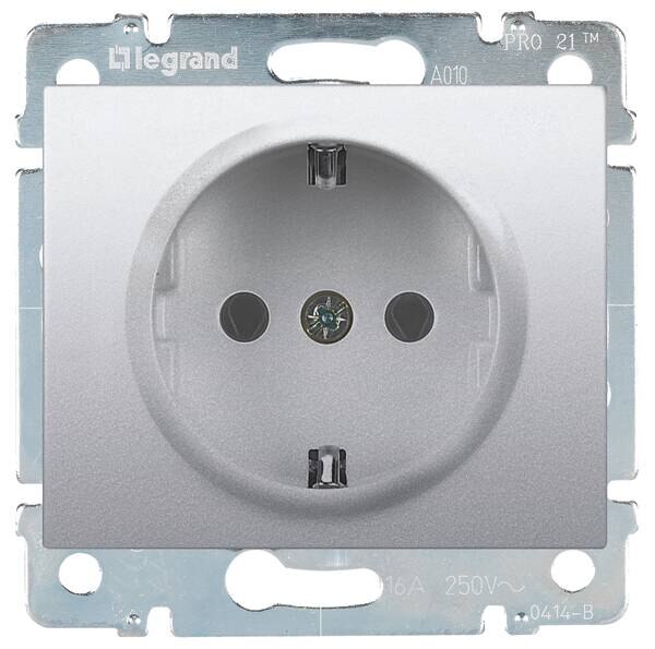 Legrand Legrand 771363 Steckdose (SL) Berührungsschutz Galea soft Aluminium