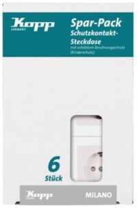 Kopp 912113055 Schutzkontaktsteckdosen KS 16A 250V Pack:6 Milano weiß