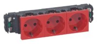 Legrand 077413 Steckdose 3-fach 6M rot RAL3020