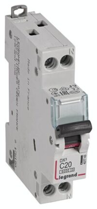 Legrand 407743 DX3 LS-Schalter C 20A 1-polig+N 6kA 230VAC 1TE