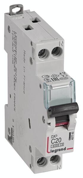 Legrand 407743 DX3 LS-Schalter C 20A 1-polig+N 6kA 230VAC 1TE