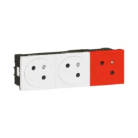 Legrand 077190L Link 3xSteckdose 45° F/B Standard EBS Mosaic ultraweiß/rot