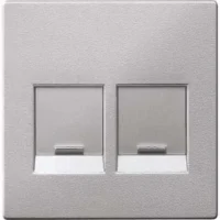 Merten Zentralplatte 2 fach alu für Modular-Jack MEG4562-0460