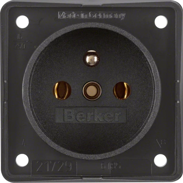 Berker Berker Steckdose schwarz mit Erdungsstift 9618505