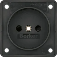 Berker Steckdose schwarz ohne Schutzkontakt 9619405