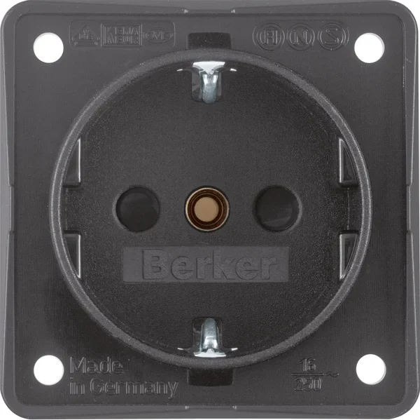 Berker Berker Schuko-Steckdoseanthrazit mit Schraubklemmen 941952505