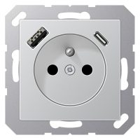 Jung A1520F-15CAAL Steckdose Frz/Belg m. USB Typ AC