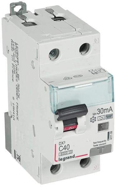 Legrand 411109 DX3 Fi/LS-Schalter C 40A 1P+N 6kA 30mA Typ F 230VAC 2TE