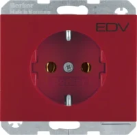 Berker SCHUKO-Steckdose rt mit Aufdruck 47157115