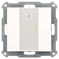 MDT technologies KNX RF+Funk Taster Plus 2-f. mit Aktor, reinweiß/glä RF-TA55A2.01