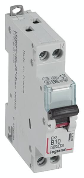 Legrand 407473 DX3 LS-Schalter B 10A 1-polig+N 6kA 230VAC 1TE