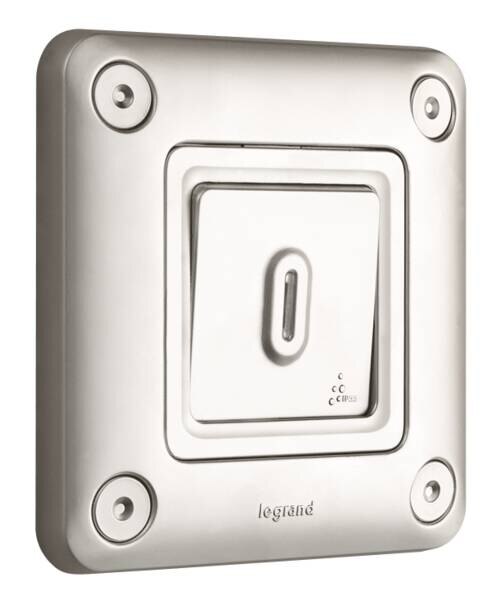 Legrand Legrand 077842 Taster Schließer 1-polig beleuchtet Soliroc IP55 IK10 grau