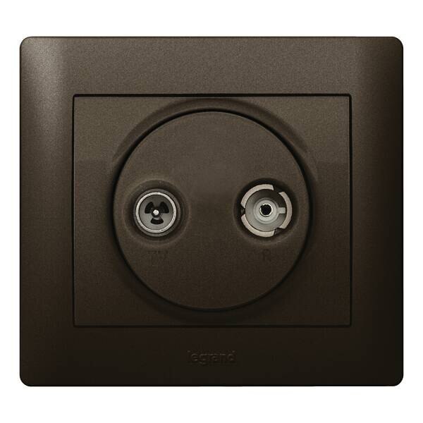 Legrand Legrand 771272 Abdeckung Antennen- Steckdose 2Loch TV-R Galea dark bronze