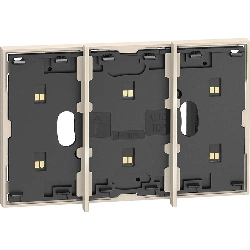 Legrand BTicino KM8102P1 LivingNow 3M Rahmen mit Busleitung f.2-modulige Dose Sand