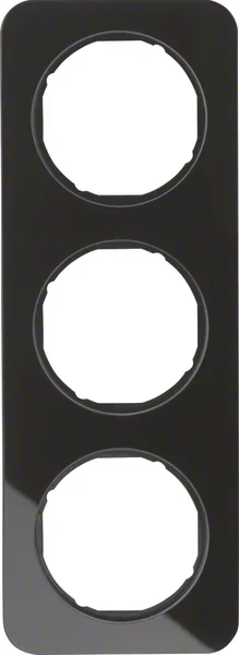 Berker Berker Rahmen Glas/schwarz 3-fach 10132116
