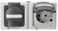Kopp 131256002 Schutzkontsteckd AP-FR 2-fach waag.16A IP44 Blueelectric grau