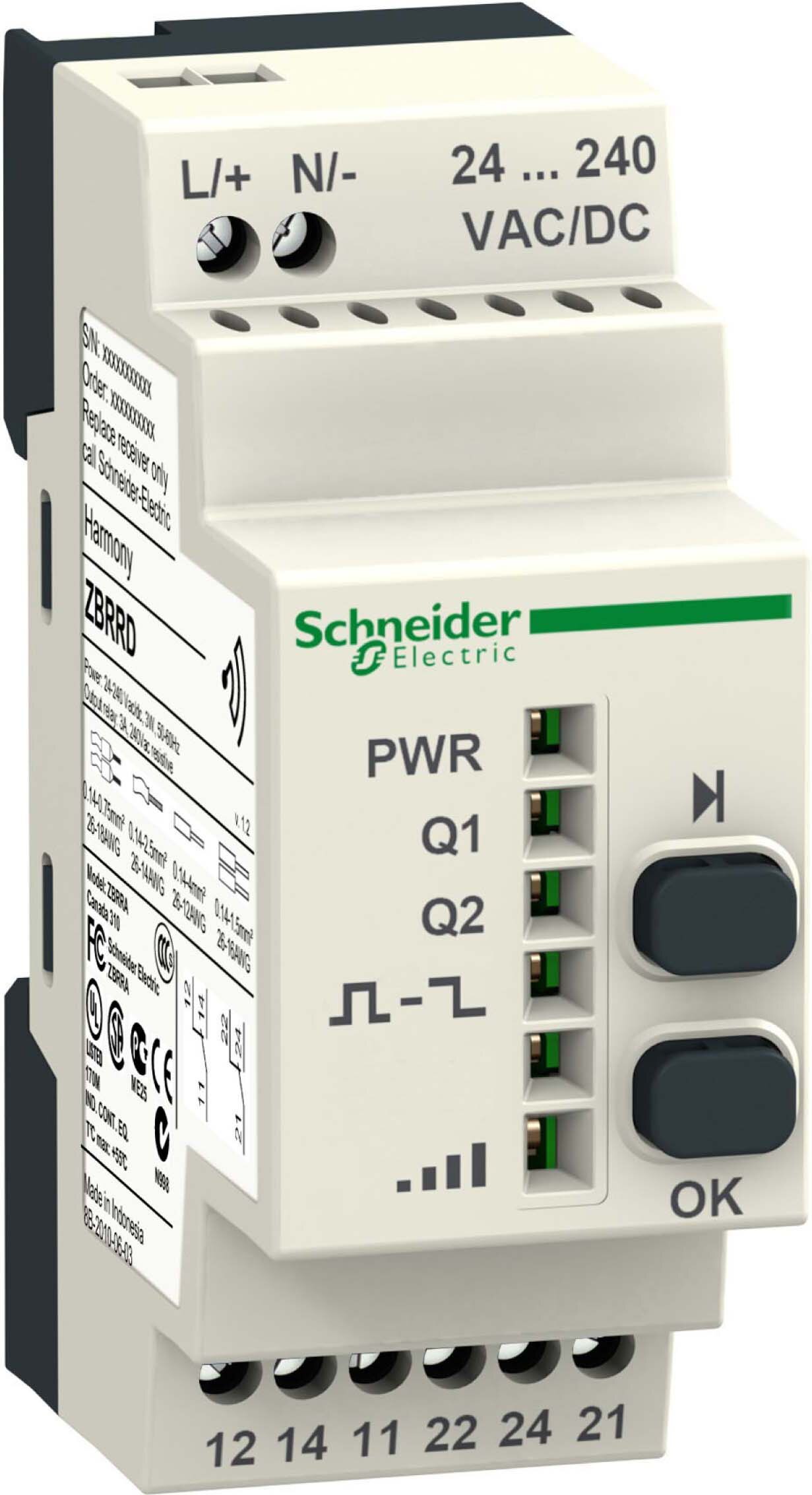 Schneider ZBRRD Programmierbarer Receiver 2Relais 24-240VUC 2Drucktaster