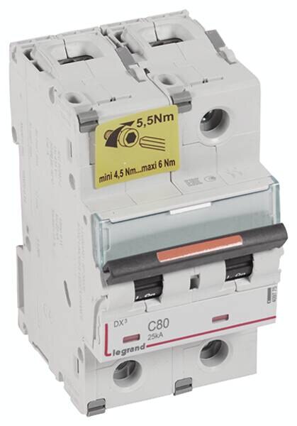 Legrand Legrand 409775 DX3 LS-Schalter C 80A 2-polig 25kA 400VAC 3TE