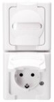 Kopp 131402009 Schutzkontsteckd AP-FR 2-fach senk.16A IP44 Blueelectric arktis