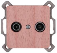 Kopp 917031089 Antennensteckdose 2-fach TV RF für Kabelfernsehen Milano buche