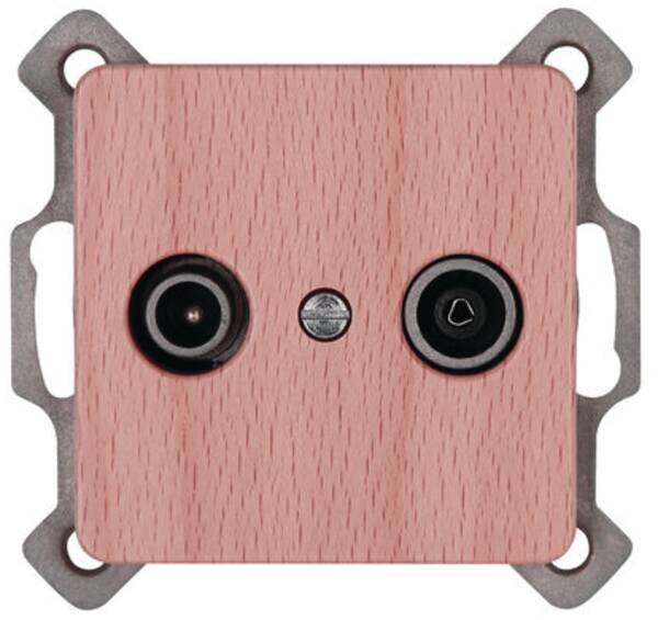 Kopp Kopp 917031089 Antennensteckdose 2-fach TV RF für Kabelfernsehen Milano buche
