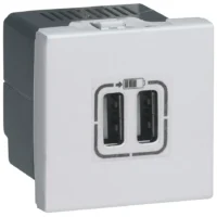 Legrand 278594L Ladesteckdose 2xUSB TypA 2-modulig 2,4A 12W Mosaic ultraweiß