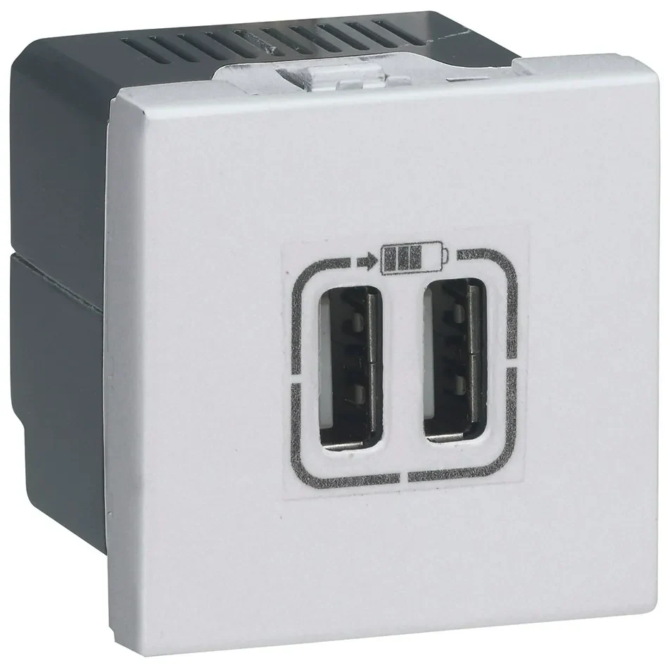 Legrand Legrand 278594L Ladesteckdose 2xUSB TypA 2-modulig 2,4A 12W Mosaic ultraweiß