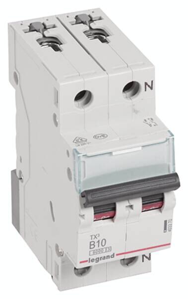Legrand 403370 TX3 LS-Schalter B 10A 1-polig+N 6kA 230VAC 2TE