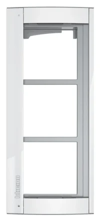 BTicino 350232 Abdeckrahmen 3M mit Träger für Türstation SFERA Aluminium Allwhite