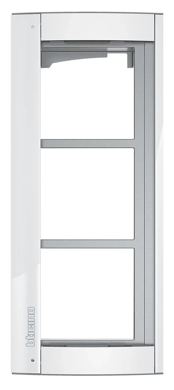 Legrand BTicino 350232 Abdeckrahmen 3M mit Träger für Türstation SFERA Aluminium Allwhite