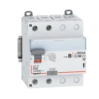 Legrand 411962 DX3 Fi-Schalter 63A 2-polig 300mA Typ B 230VAC N-links 4TE