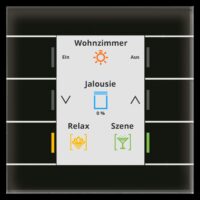 MDT Tastsensor KNX Unterputz schwarz glänzend 6-fach 6pkt BE-GT20S.02S