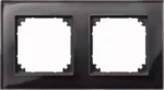 Merten Rahmen Glas 2 fach on/schwarz waage/senkrecht 489203
