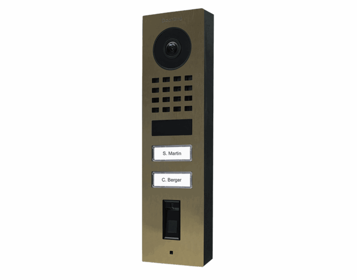 DoorBird Fingerprint 50 Aufputz IP Video Türstation, inkl. Aufputzgehäuse in Messing, D1102FV – Bild 1