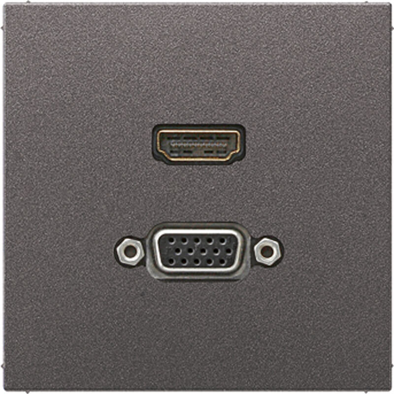 Jung Jung Multimedia-Anschluss anthrazit HDMI/VGA mit Tragring MA AL 1173 AN