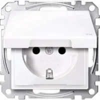 Merten SCHUKO-Steckdose anthrazit weiß Klappdeckel IP44 MEG2314-0325