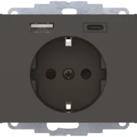 Berker Steckdose SCHUKO/USB anthrazit mattatt, lackiert 48047006