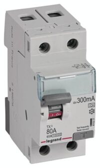 Legrand 411577 TX3 Fi-Schalter 80A 2-polig 300mA Typ A 230VAC 2TE
